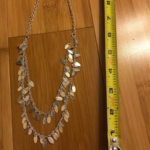Layered silver necklace